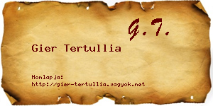 Gier Tertullia névjegykártya